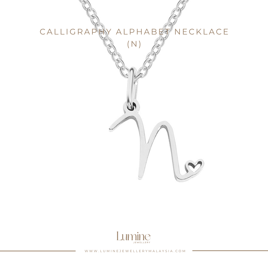 Calligraphy Alphabet Necklace