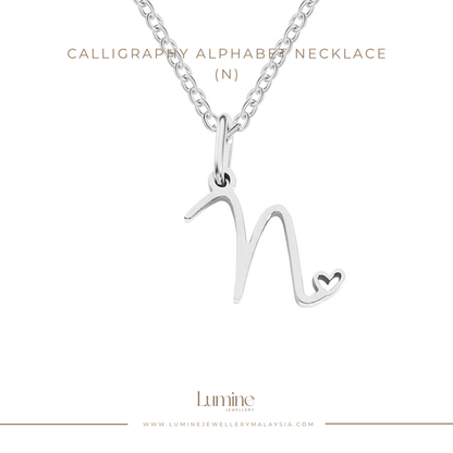 Calligraphy Alphabet Necklace