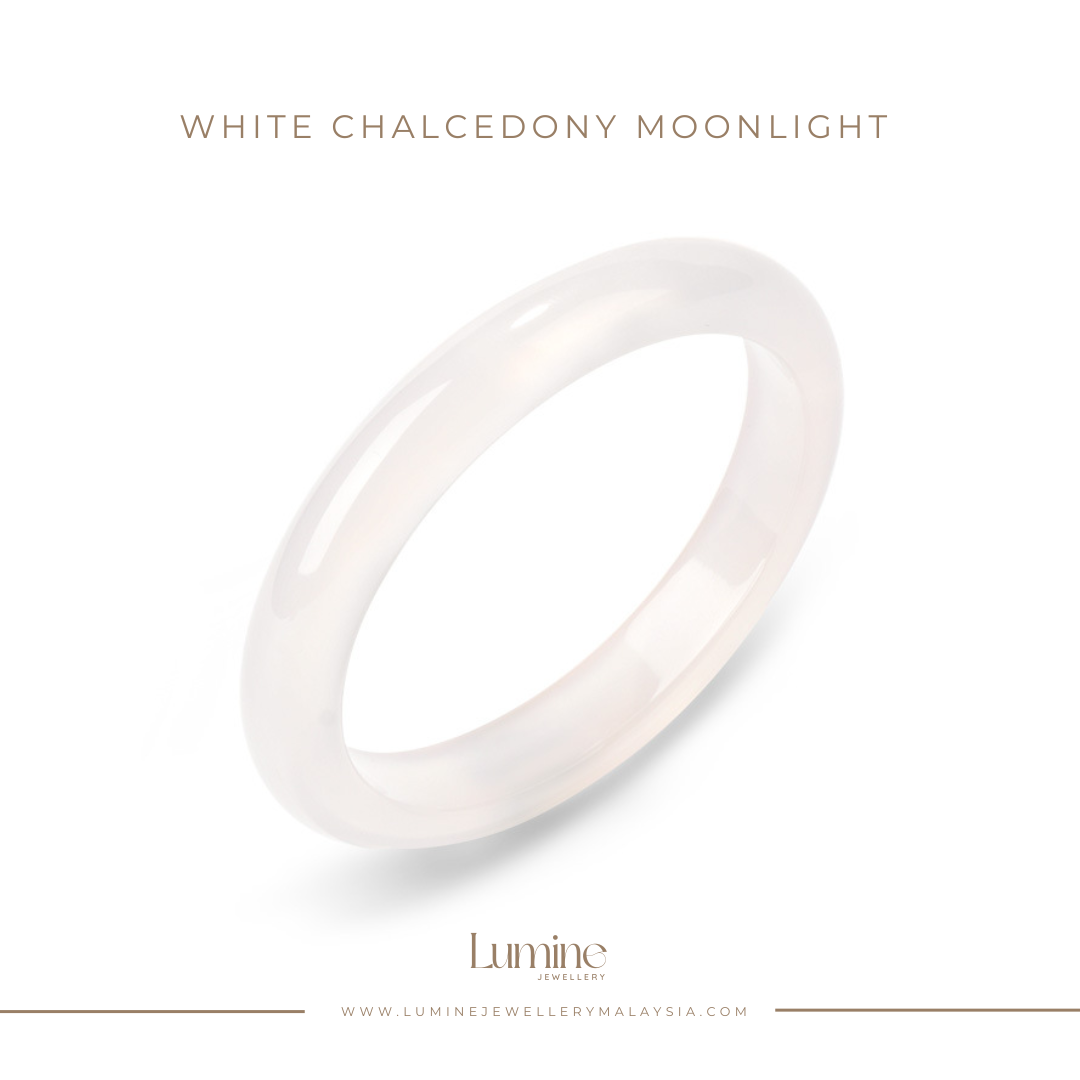 White Chalcedony Moonlight Bangle