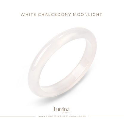 White Chalcedony Moonlight Bangle
