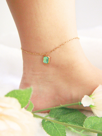 Light Aqua Zirconia Anklet