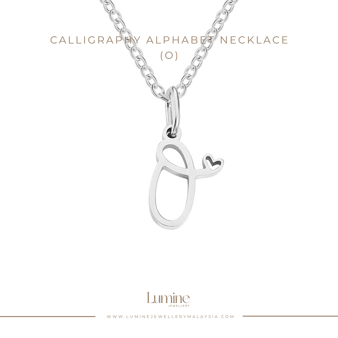 Calligraphy Alphabet Necklace