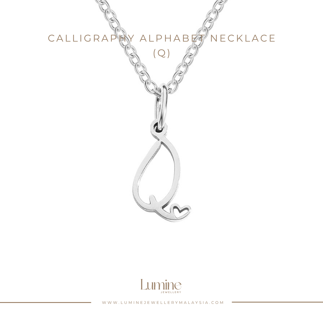 Calligraphy Alphabet Necklace