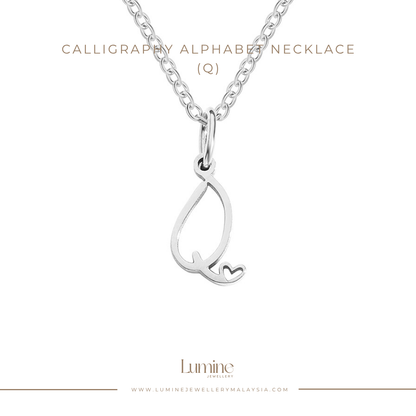 Calligraphy Alphabet Necklace