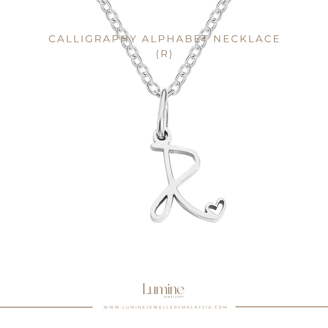 Calligraphy Alphabet Necklace