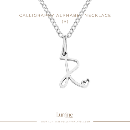 Calligraphy Alphabet Necklace