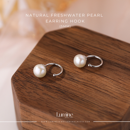 Natural Freshwater Pearl Earring Hook