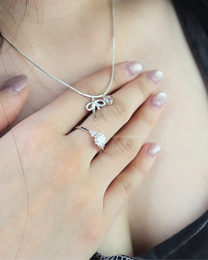 Pink Heart Bowknot Necklace