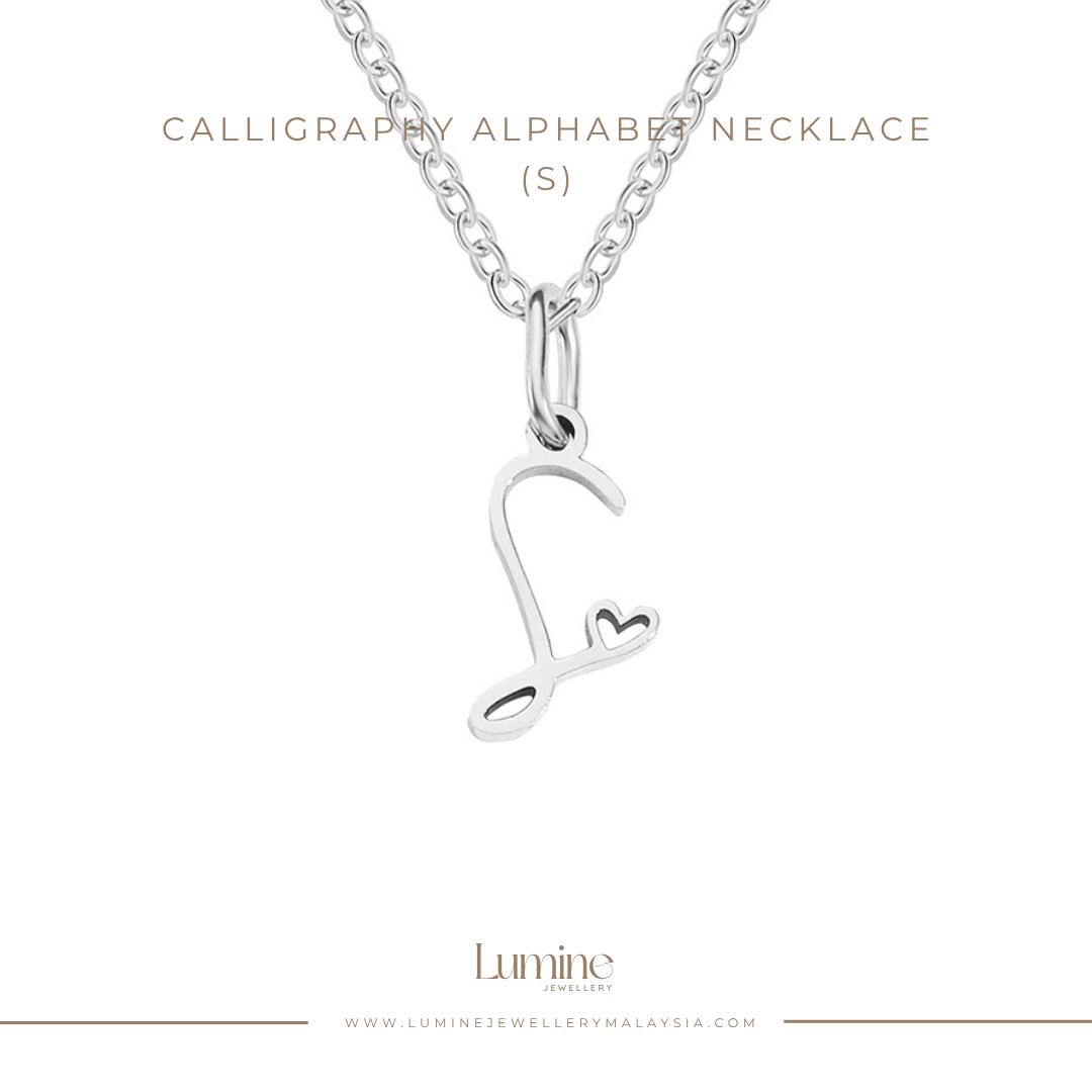 Calligraphy Alphabet Necklace
