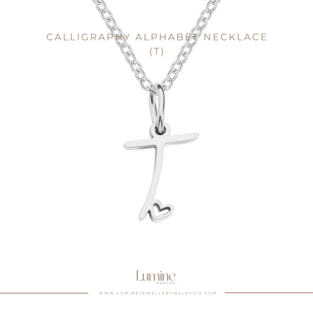 Calligraphy Alphabet Necklace