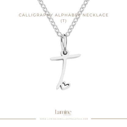 Calligraphy Alphabet Necklace