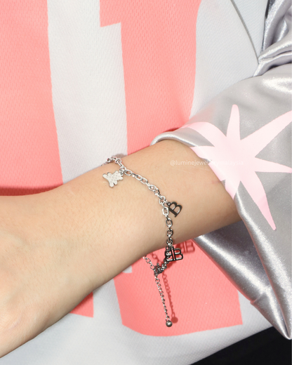 Silver Hip-Hop Bear Bracelet