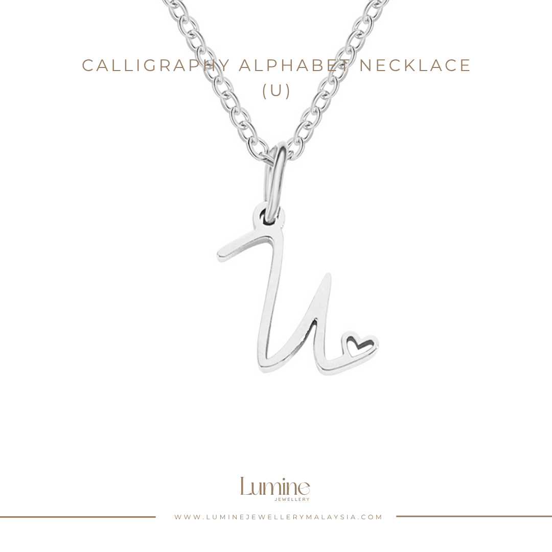 Calligraphy Alphabet Necklace