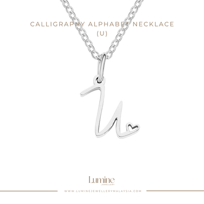 Calligraphy Alphabet Necklace