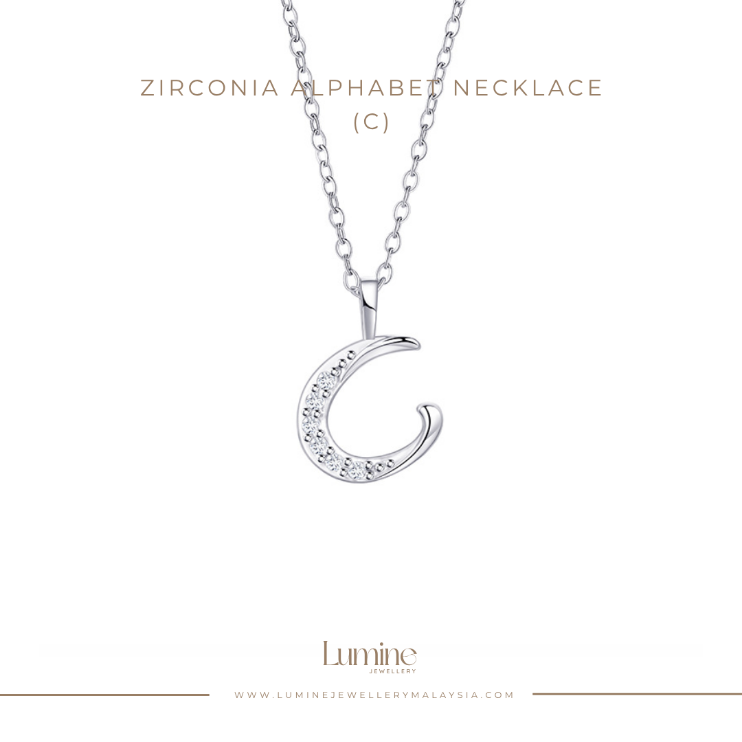 Zirconia Alphabet Necklace