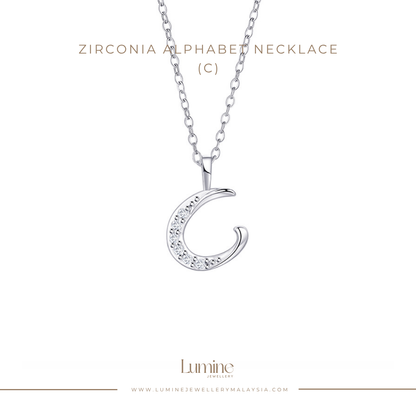 Zirconia Alphabet Necklace