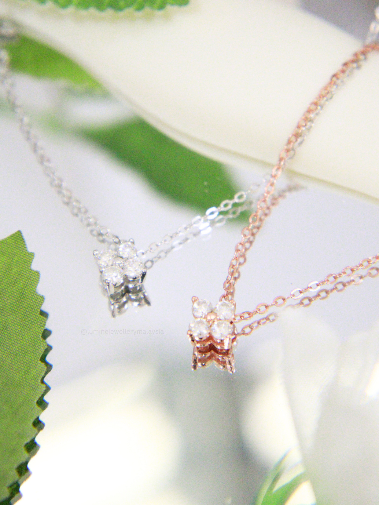 Lucky Clover Moissanite Necklace with Cert (GRA Certified Moissanite | S925)
