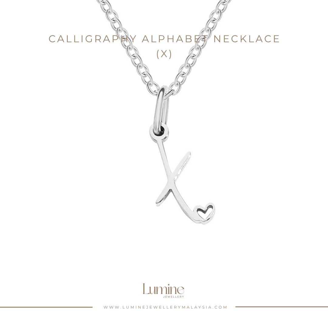 Calligraphy Alphabet Necklace