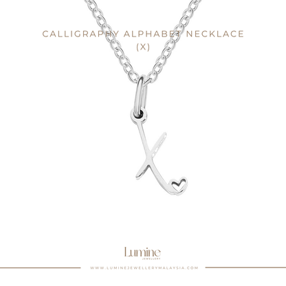 Calligraphy Alphabet Necklace