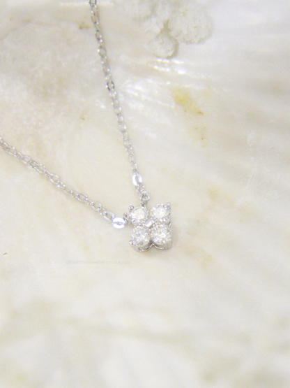 Lucky Clover Moissanite Necklace with Cert (GRA Certified Moissanite | S925)