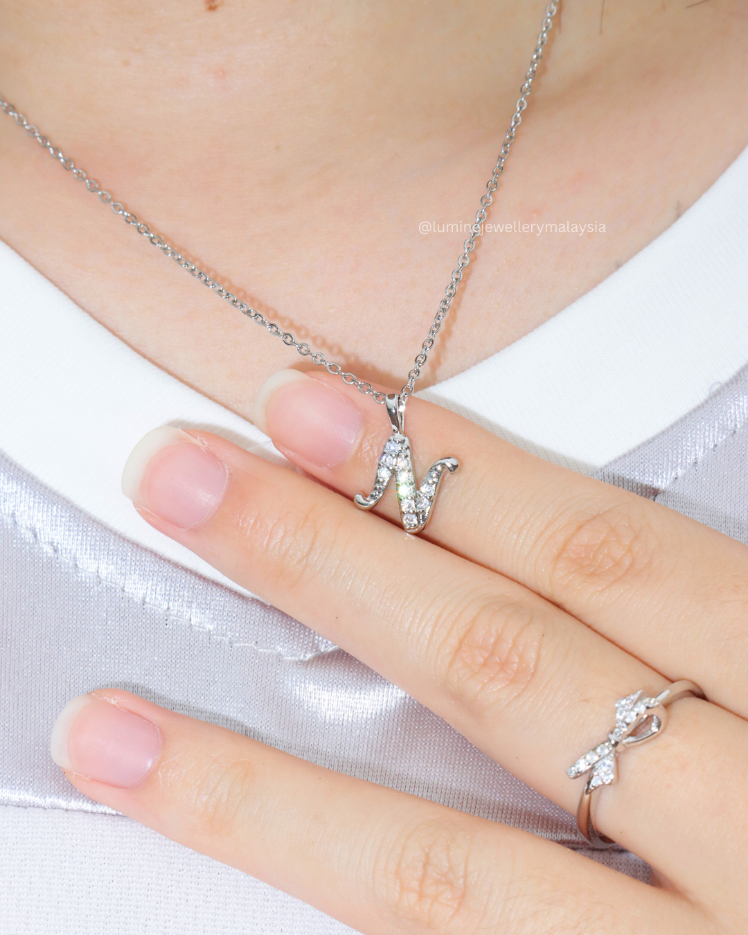 Zirconia Alphabet Necklace
