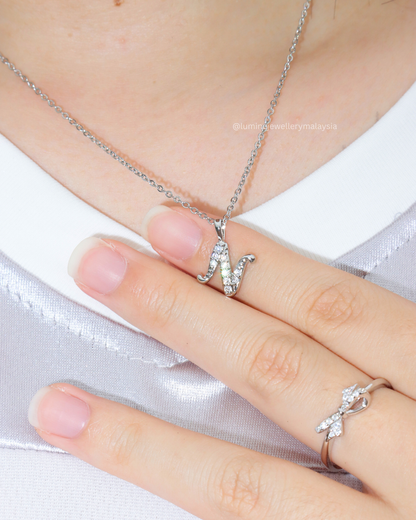 Zirconia Alphabet Necklace