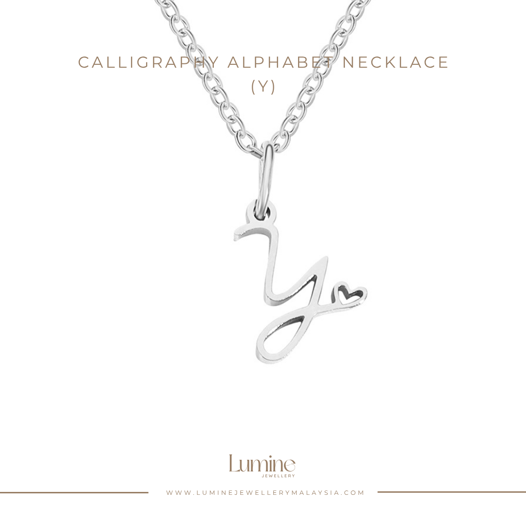 Calligraphy Alphabet Necklace