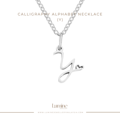 Calligraphy Alphabet Necklace