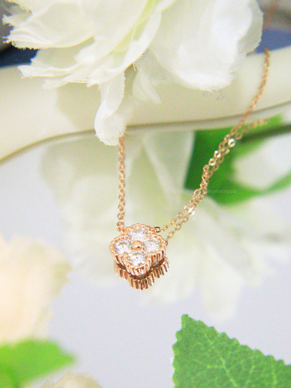 Elegant Clover Moissanite Necklace with Cert (GRA Certified Moissanite | S925)