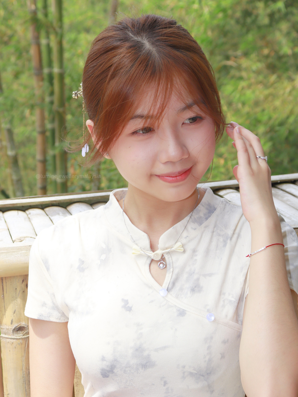 Silver Sparkle Red String Bracelet 岁岁平安