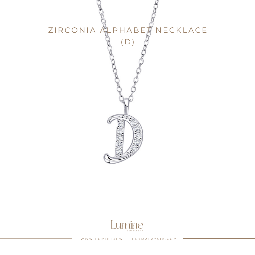 Zirconia Alphabet Necklace