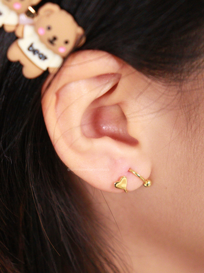 Minimalist Heart Spiral Earrings