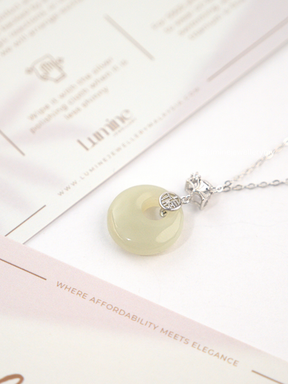 Nephrite Ginkgo Fortune Necklace
