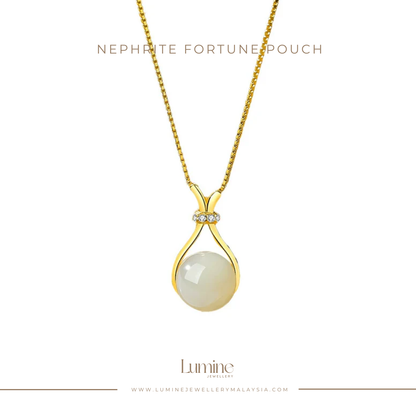 Nephrite Fortune Pouch Necklace