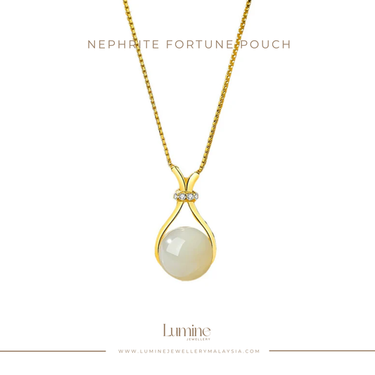 Nephrite Fortune Pouch Necklace