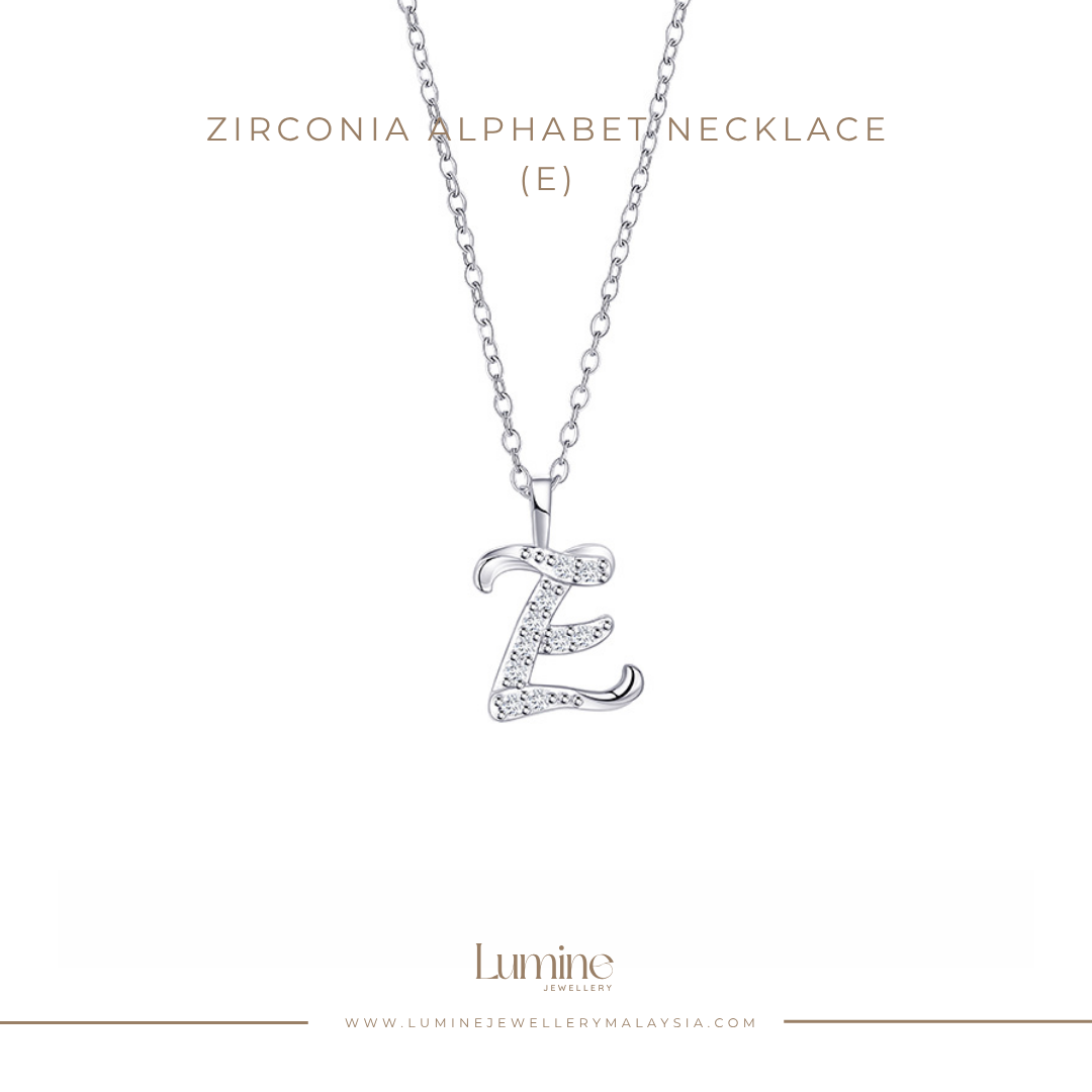 Zirconia Alphabet Necklace