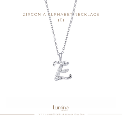 Zirconia Alphabet Necklace