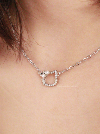 Diamond Kitty Necklace