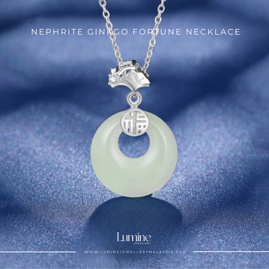 Nephrite Ginkgo Fortune Necklace