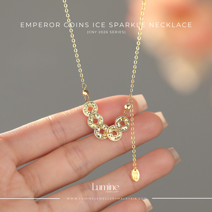 Emperor Coins Ice Sparkle Necklace 碎碎冰五帝钱项链