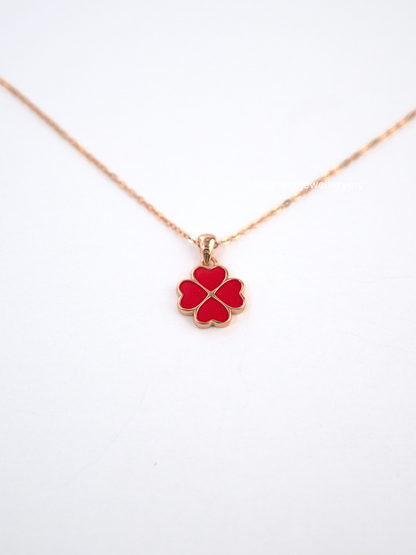 Heart Shape Lucky Clover Necklace