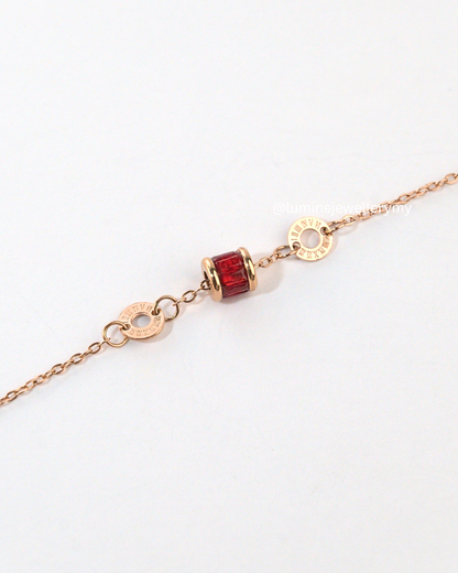 Red Elegant Cylinder Bracelet (Deep Love & Courage)