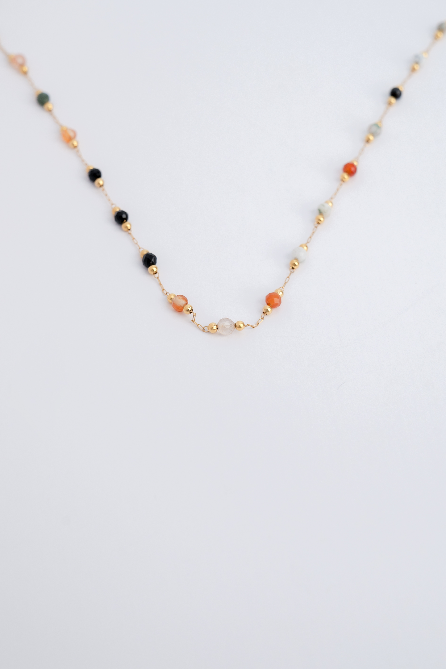 Trendy Handmade Silk Beaded Gold Necklace