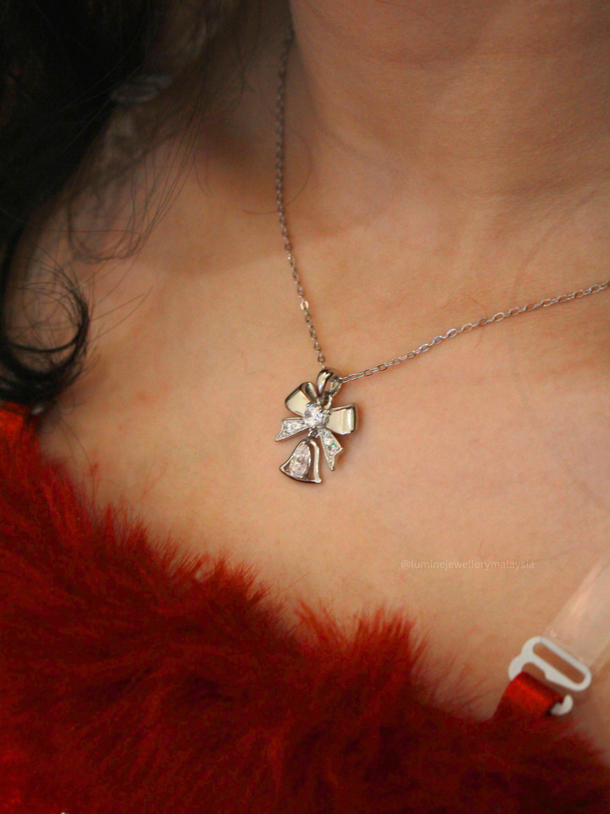 Christmas Moissanite Bell Necklace with Cert (GRA Certified Moissanite | S925)