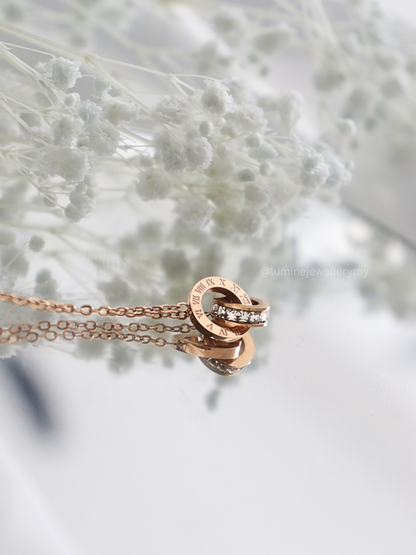 Rose Gold Rome Alphabet Necklace