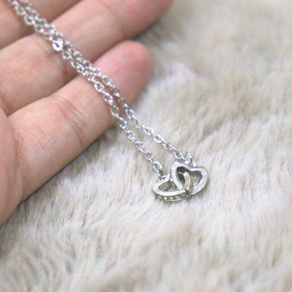 Dual Heart Loop Necklace