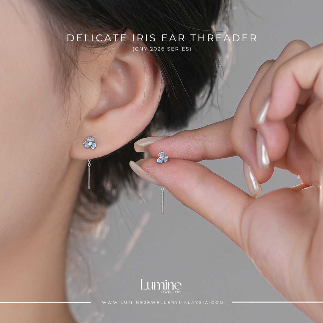 Delicate Iris Ear Threader 锦上添花