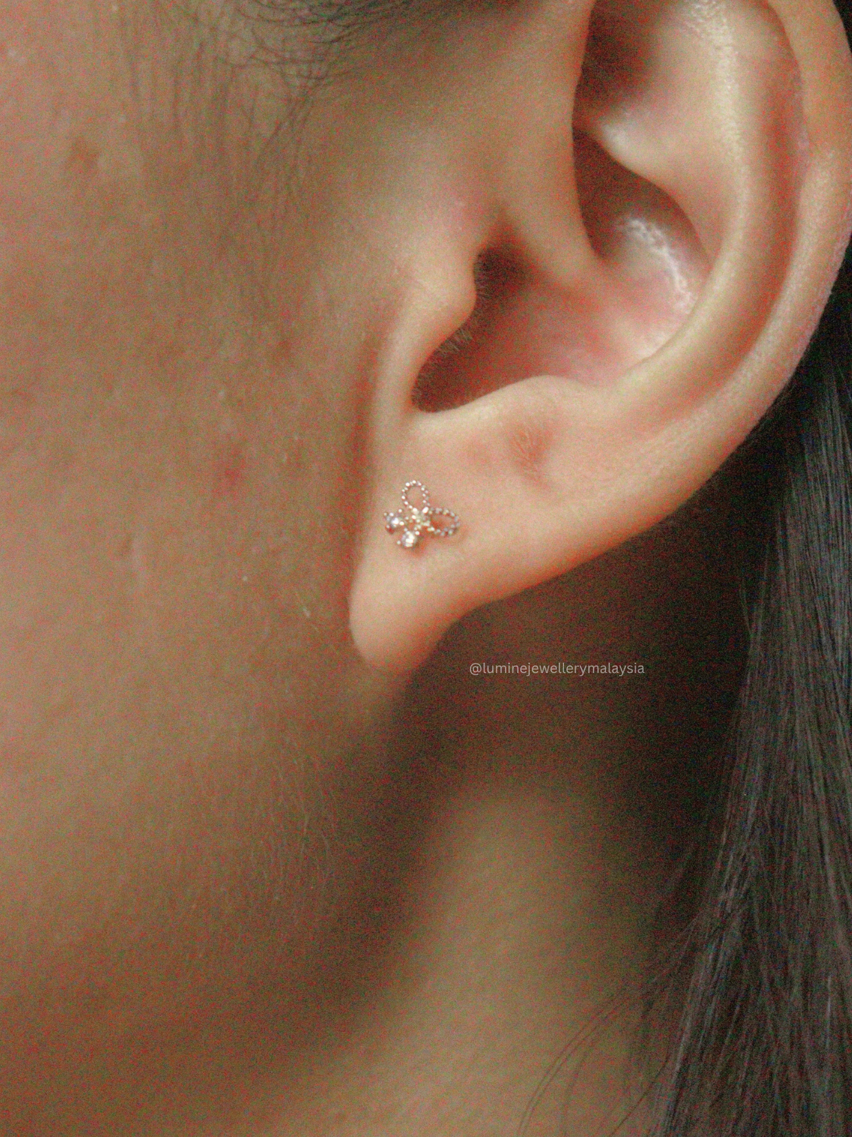 Tiny Zirconia Bowknot Studs