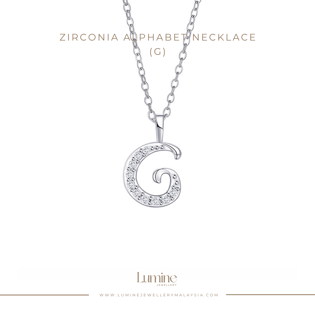 Zirconia Alphabet Necklace