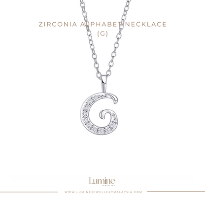 Zirconia Alphabet Necklace
